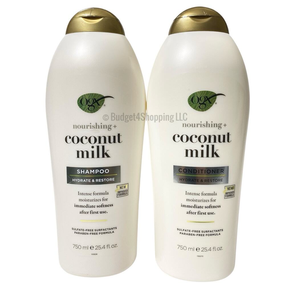 OGX Nourishing + Coconut Milk Shampoo & Conditioner Set 25.4 fl oz Duo